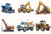 Construction Vehicles Clipart, an Illustration by OK Design (Thumbnail 4 of 5)