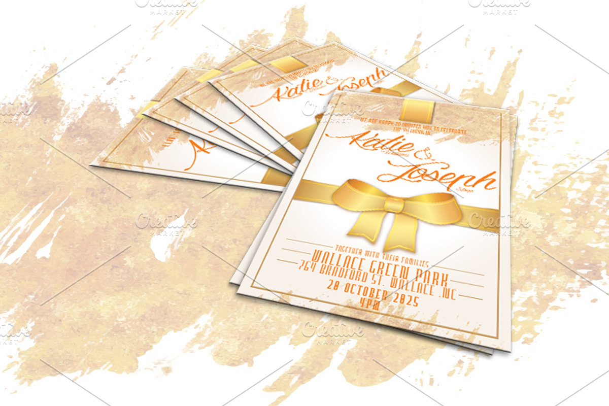Gold Wedding Invitation, an Invitation Template by Tiaga (Photo 2 of 3)