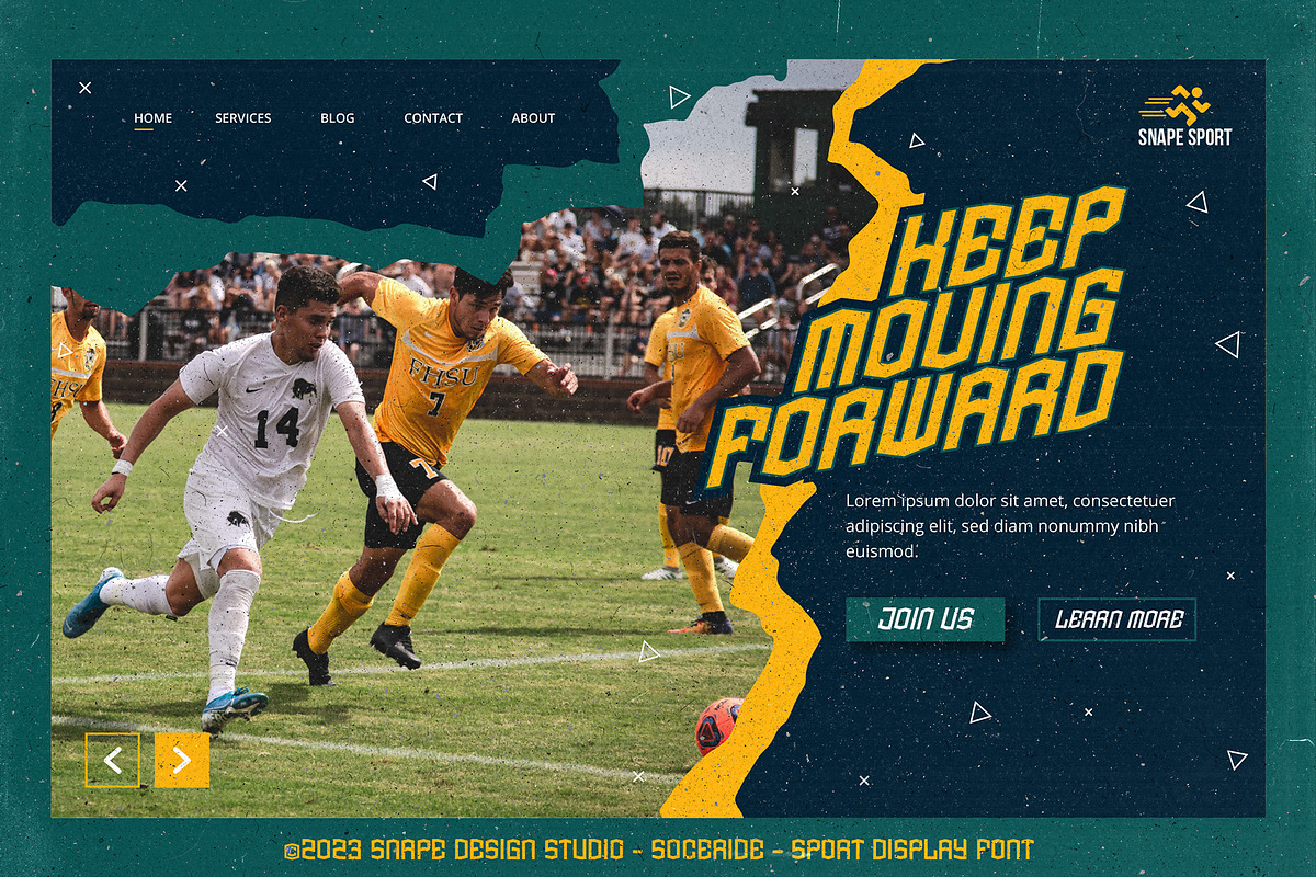 Soceride - Sport Font, a Sans Serif Font by Snape Design Studio (Photo 4 of 5)