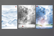 Sumi-e zen landscapes, an Illustration by Elina_Li (Thumbnail 7 of 7)