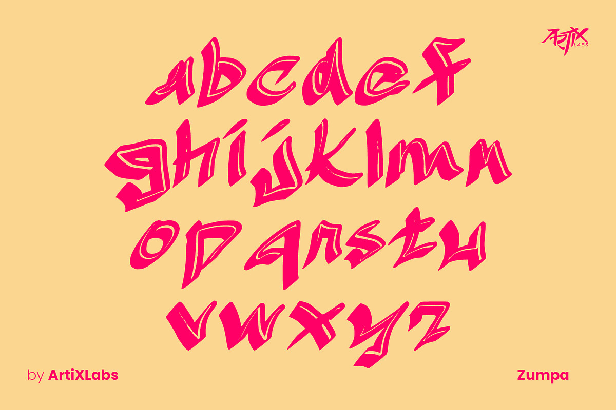 Zumpa Sharp Raw Edgy Display Font, a Handwritten Font by ArtiXLabs (Photo 8 of 10)