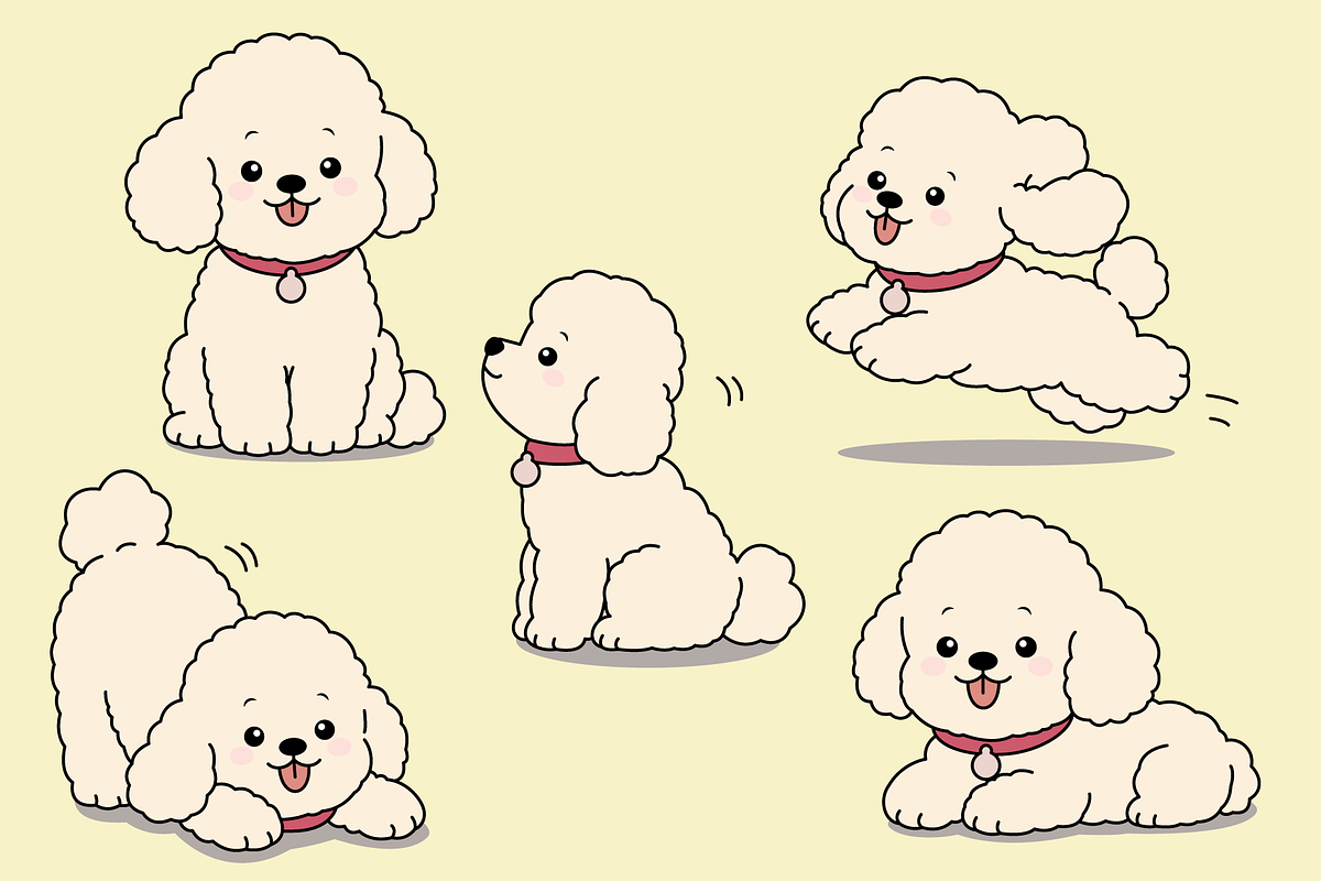 Poodle Dog Character Set Collection, an Animal Illustration by Artpon Illustration (Photo 3 of 3)