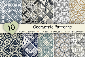 Geometric Patterns Bundle, Seamless, a Pattern Graphic by FloridPrintables