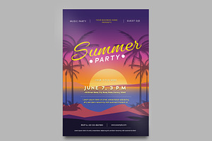 Holiday Summer Party Poster, a Templates & Theme by studiogstock