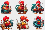 Grumpy Coffee Chicken Clipart Bundle, a Seasonal Illustration by Craft Nest (Thumbnail 2 of 6)