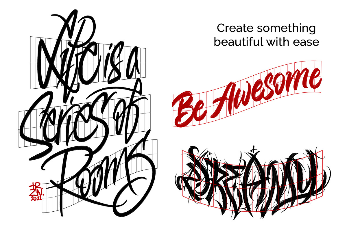 Lettering Grid Layout Procreate Pack, a Brush Add-On by ZenLettering (Photo 5 of 7)