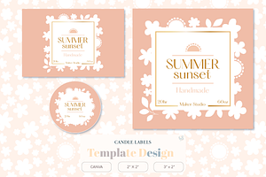 Minimal Floral Candle Label Template, a Stationery Template by Little Creative Scribbles
