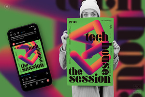 Tech-House Session Poster, Flyer, a Flyer Template by pixelsao