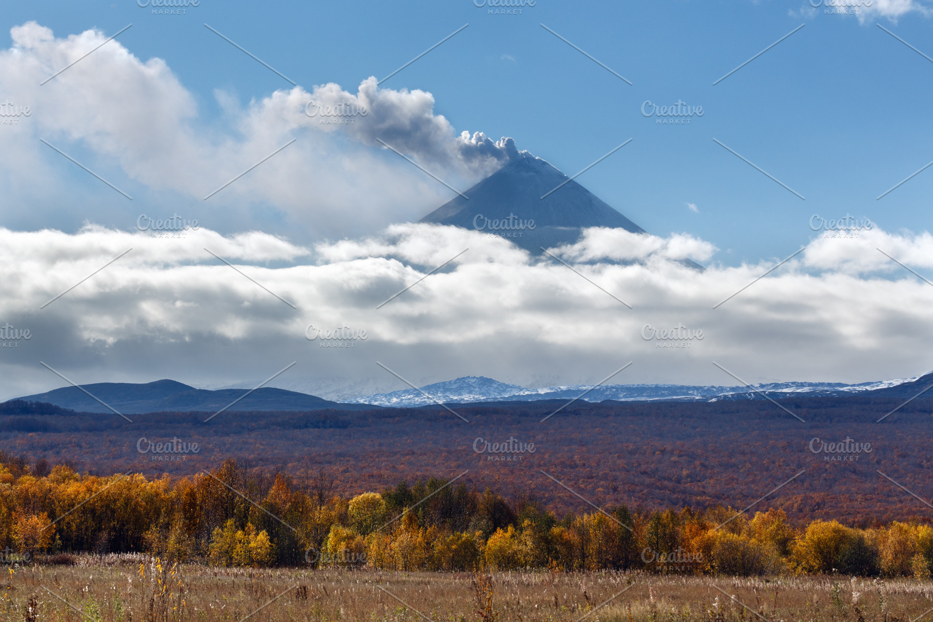 Volcano eruption on sunny autumn day, a Nature Photo by Alexander-Piragis