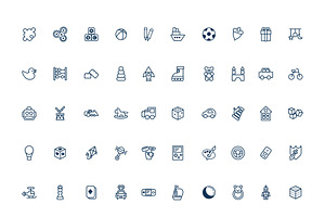 Toys Line Icon Set, a Templates & Theme by studiogstock