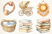 Baby Shower Clipart,Boho Nursery Cli, an Illustration by DreamCafeArt (Thumbnail 3 of 7)