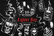 10 Bundle Dark Art Lighter Fire Flam, an Illustration by Morspective (Thumbnail 1 of 7)