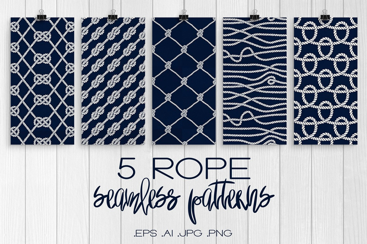 5 Rope Patterns - Small Pack, a Pattern Graphic by Anastasia Ivanskaia (Photo 1 of 7)