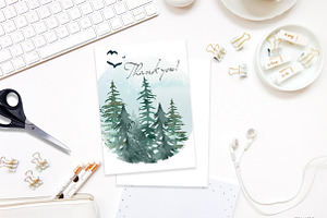 Forest Landscape Watercolor Clipart