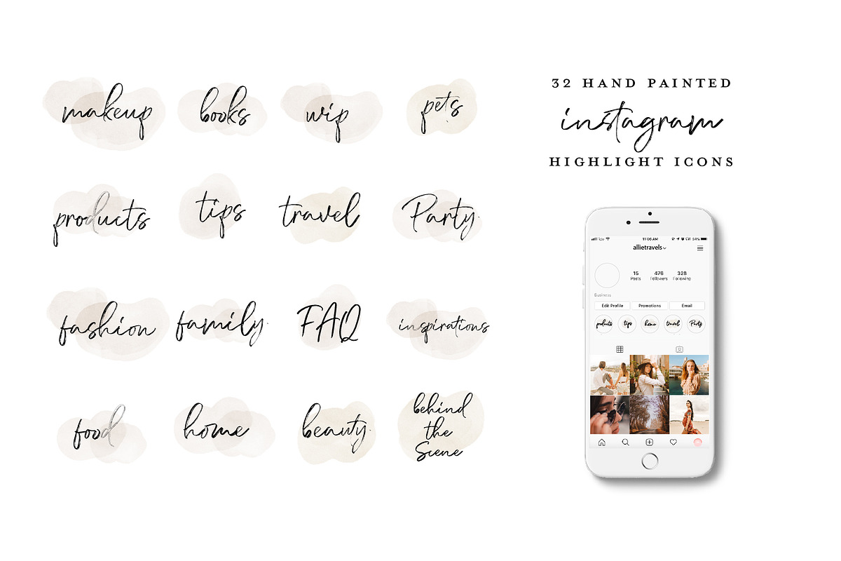80 instagram highlight icon bundle, a Work Illustration by beatriceviyiwi (Photo 5 of 9)