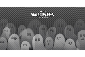 Halloween banner with ghosts, a Texture Illustration by Andrey Yaroslavtsev