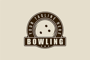 bowling sport emblem logo vintage, a Branding & Logo Template by zyxroun shop