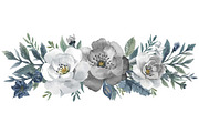 Blue Watercolor Floral Set, an Illustration by balal (Thumbnail 9 of 11)