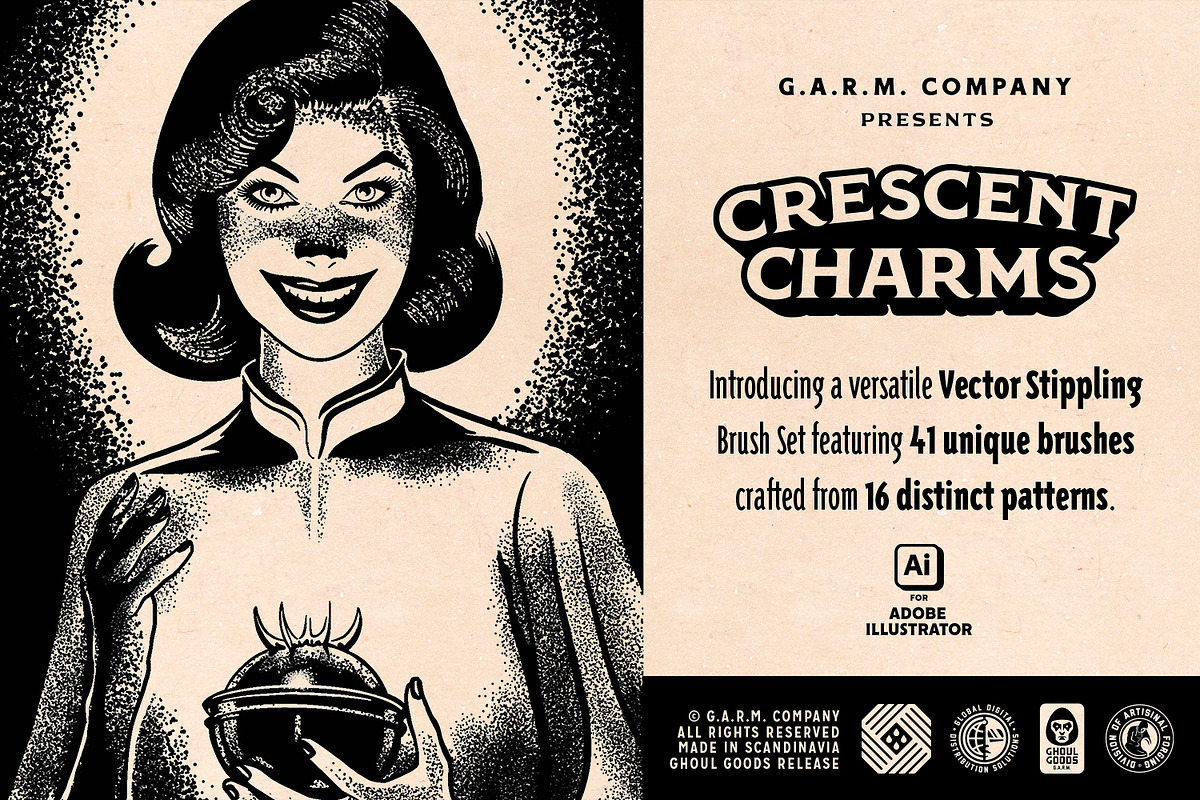 Crescent Charms - Stippling Brushes, a Brush Add-On by G.A.R.M. Company (Photo 2 of 8)