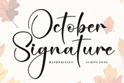 October Signature | Script Font, a Handwritten Font by Scratchones (Thumbnail 1 of 8)