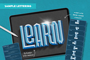 Bevel Letters Procreate Brushes, a Brush Add-On by Nico-Ng (Thumbnail 16 of 17)