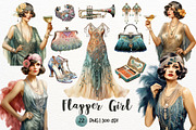 Vintage Flapper Girl Watercolor, a Person Illustration by Maysa Art (Thumbnail 1 of 6)