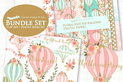Hot Air Balloon Glitter Gold Set, a Texture Illustration by Mia's Graphic Design (Thumbnail 2 of 9)