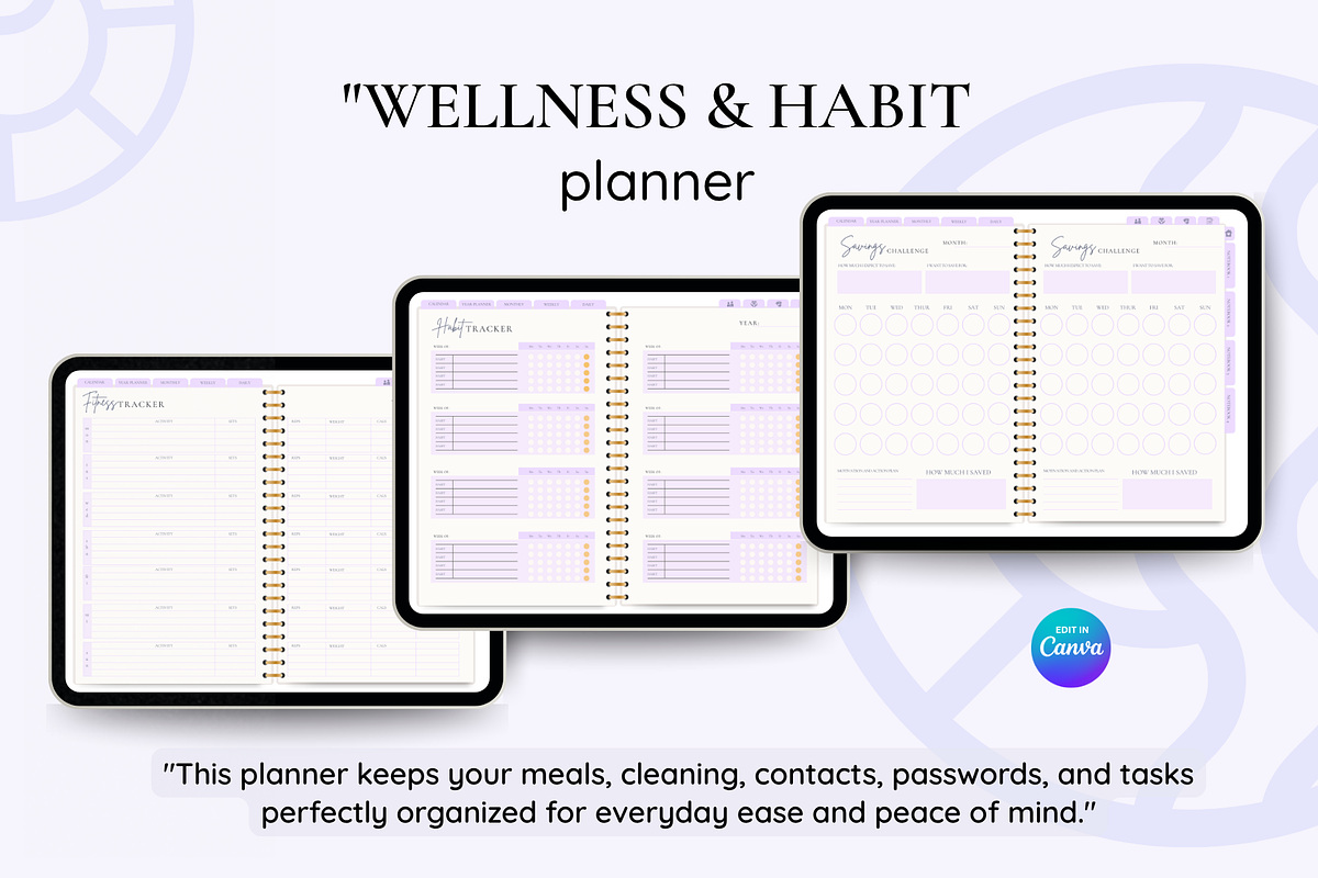 Undated Double-Page Digital Planner, a Templates & Theme by LumusStudio (Photo 5 of 7)