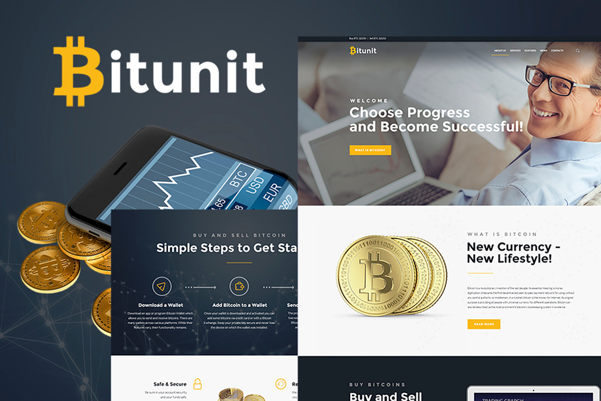 Bitcoin WordPress Theme, a WordPress Template by Zemez (Photo 1 of 6)