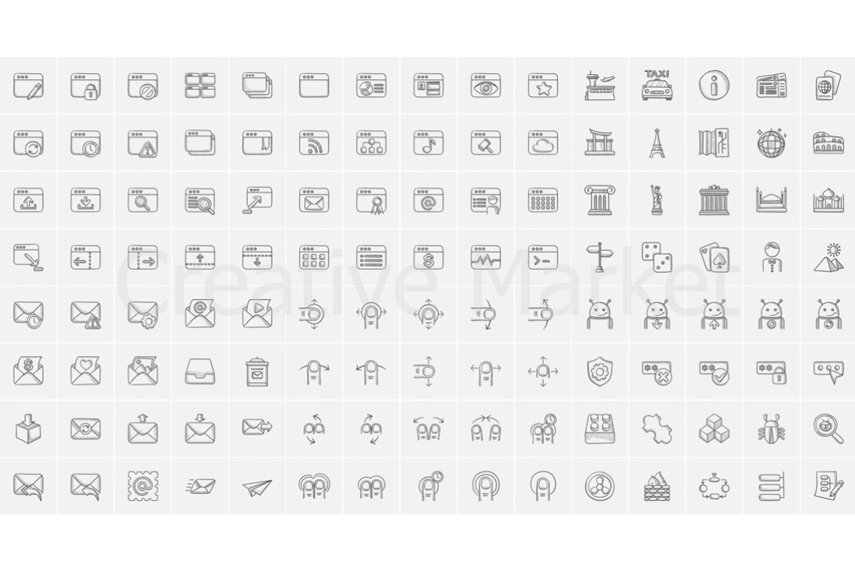 2200 vector sketch icons mega pack, an Outline Icon by Visual Generation (Photo 16 of 21)
