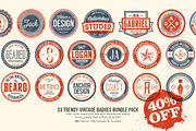 33 Trendy Vintage Badges Bundle Pack, a Branding & Logo Template by Yusof Mining (Thumbnail 1 of 5)