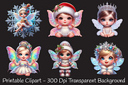 Cute Christmas Baby Fairy Girl Water, an Illustration by RobertsArt (Thumbnail 2 of 5)
