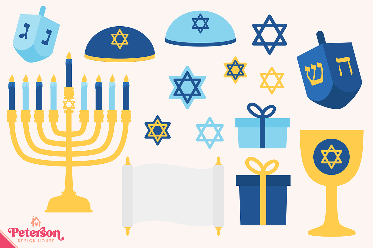 Happy Hanukkah Clipart, an Illustration by Peterson Design House