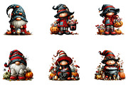Halloween Gnome Clipart Bundle PNG, a Seasonal Illustration by CreationArt (Thumbnail 5 of 5)