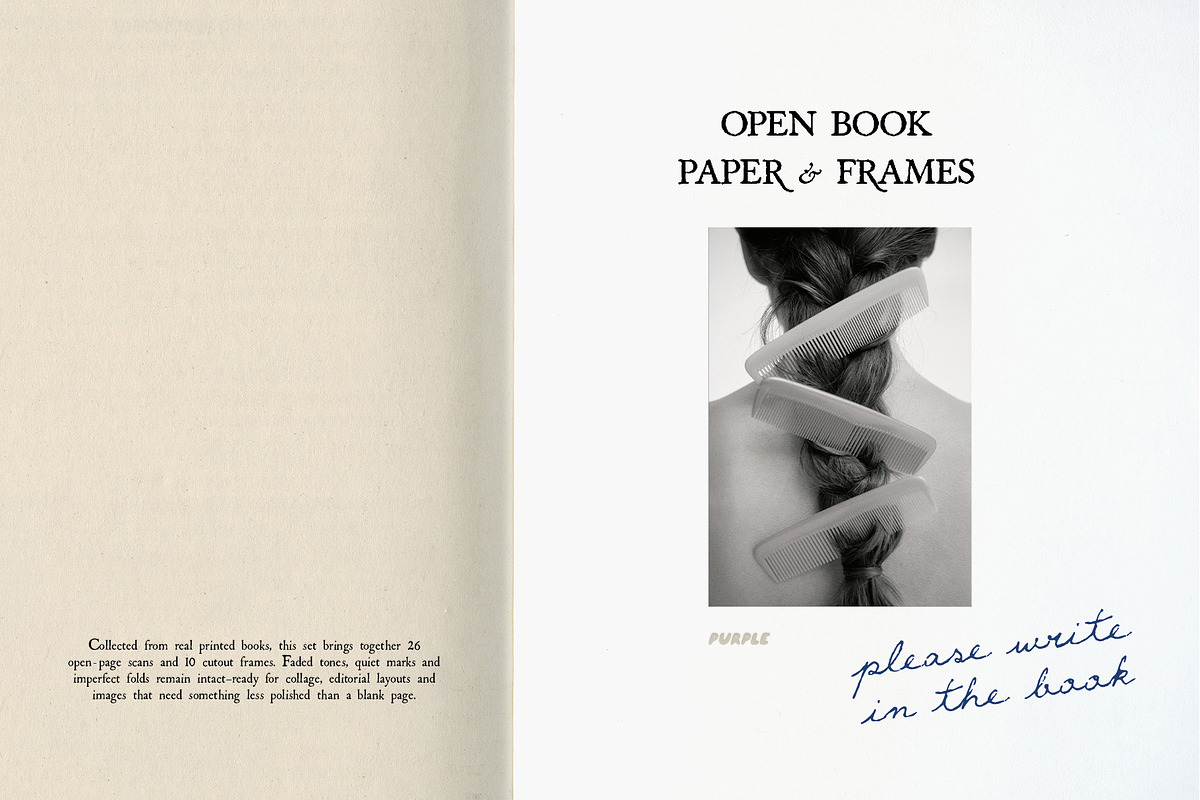 Open Book Paper Scans & Frames, a Texture Graphic by Purple (Photo 1 of 11)