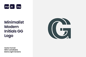 Minimalist Modern Initials GG Logo, a Branding & Logo Template by Luxury Logos
