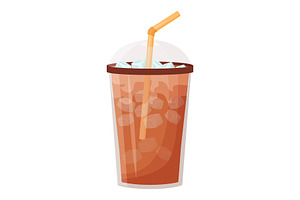 Iced Americano Cartoon Illustration