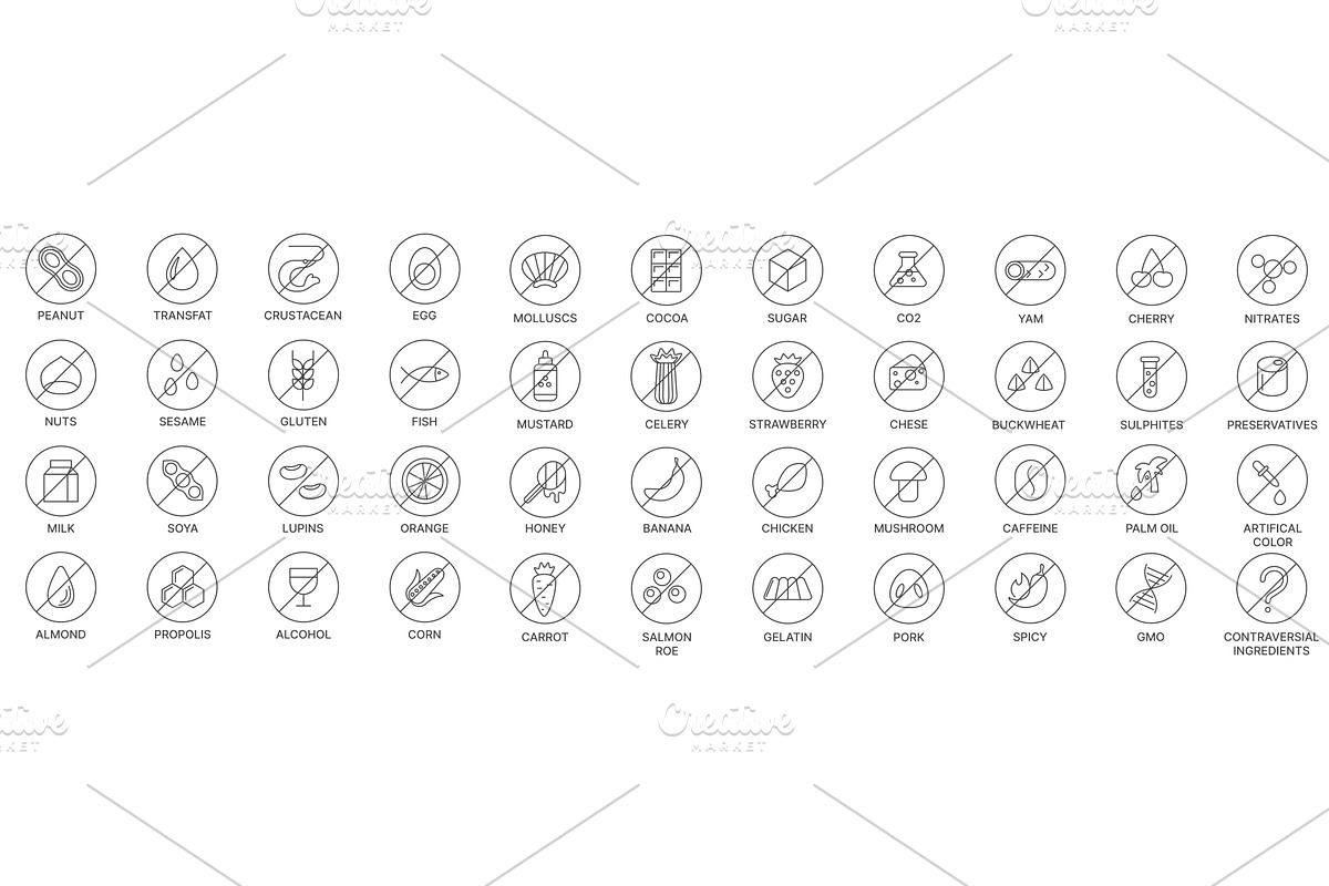 Traditional food & dishes icons, a Food Illustration by Lemberg Vector