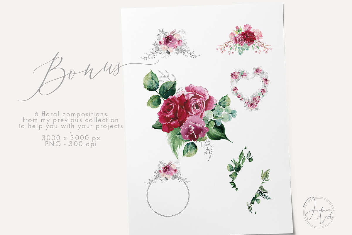 Love, Love, Love - Watercolor Set, an Illustration by Jeanina Vlad (Photo 5 of 9)