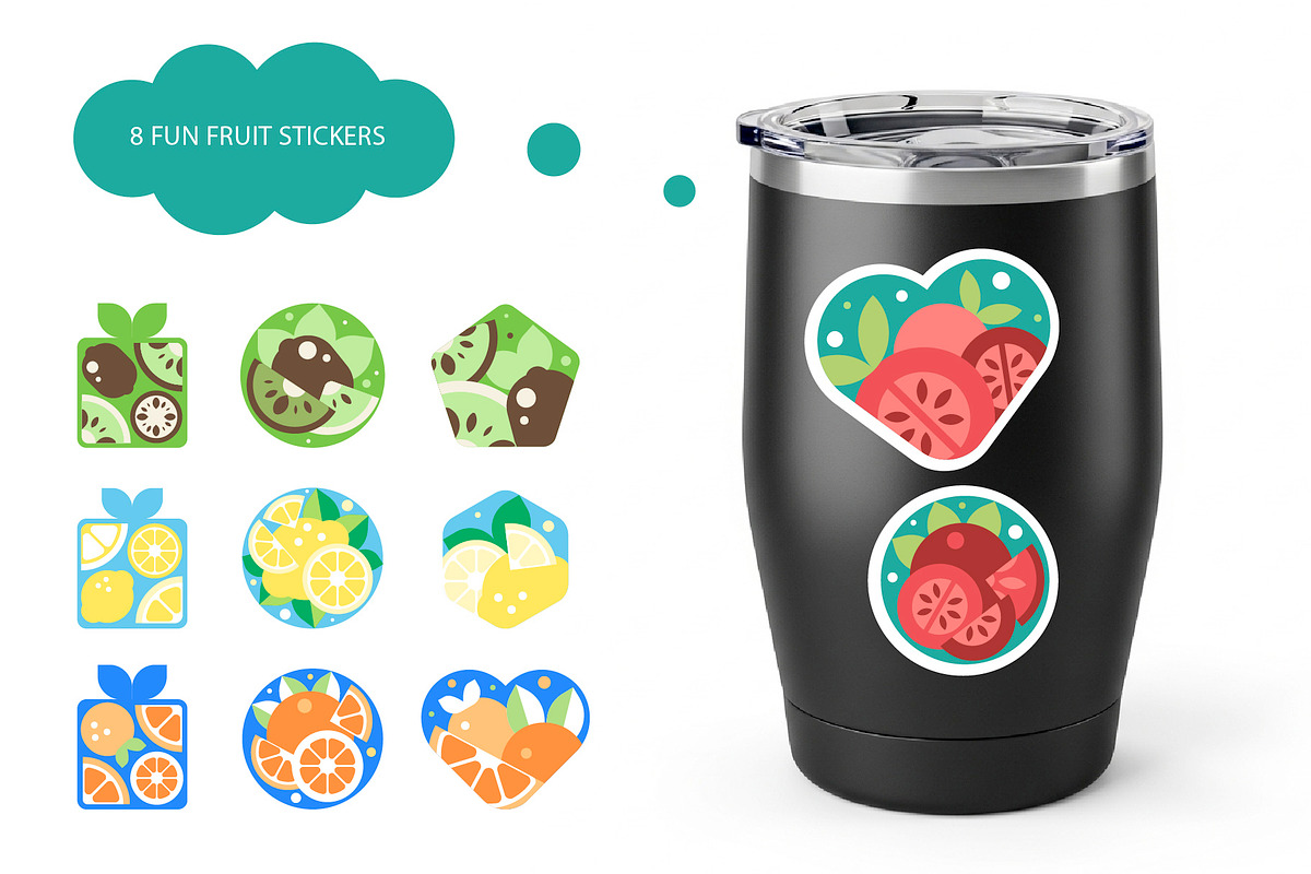 Mosaic Fruit and Veggie. Eco Food, a Food Illustration by Lettering_Logo (Photo 14 of 15)