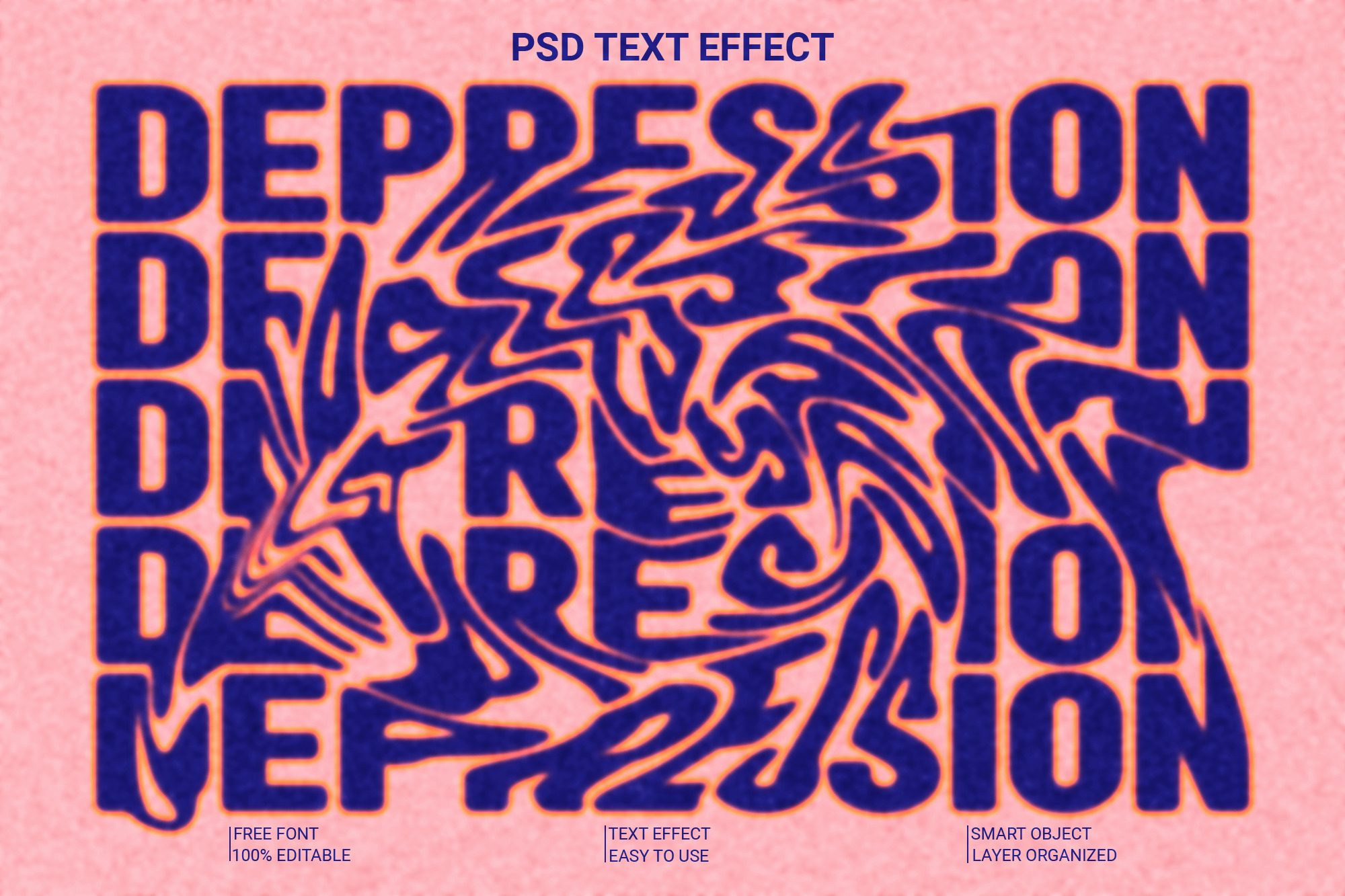 Distorted Text Effect PSD Template, a Layer Style Add-On by Imamul001
