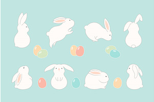 Easter bunnies, cute rabbits, eggs, an Object Illustration by sceptical cactus