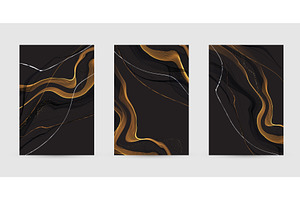 Gold, White Marble Template