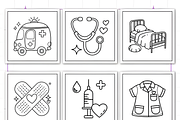Bold Easy Medical Girly Coloring Pag, a Decorative Illustration by Ink Gallery (Thumbnail 3 of 4)