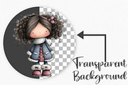 Whimsical Christmas Doll Clipart, an Illustration by Canvas Craft (Thumbnail 2 of 7)