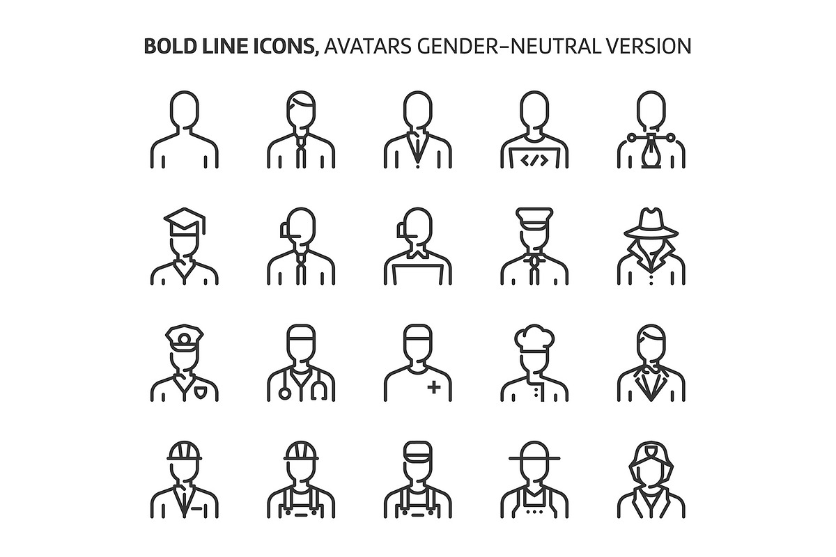 Bold Line Icons, an Outline Icon by Howcolour (Photo 46 of 151)