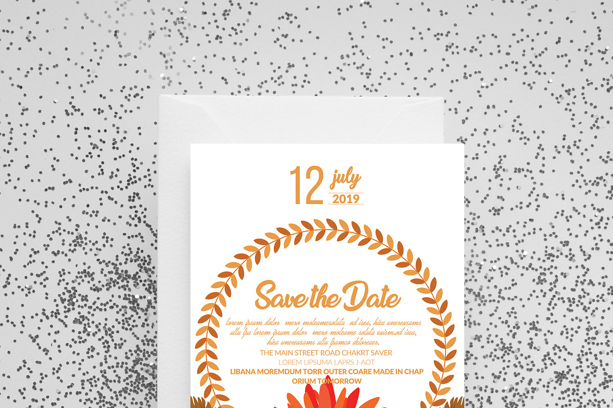 Floral Save The Date Invite Template, an Invitation Template by Design Up (Photo 3 of 3)