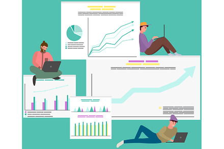 Employees analyze statistical, a Business Photo by robuart