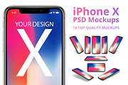 iPhone X Mockups, an iPhone Mockup by RadekBroz (Thumbnail 1 of 7)