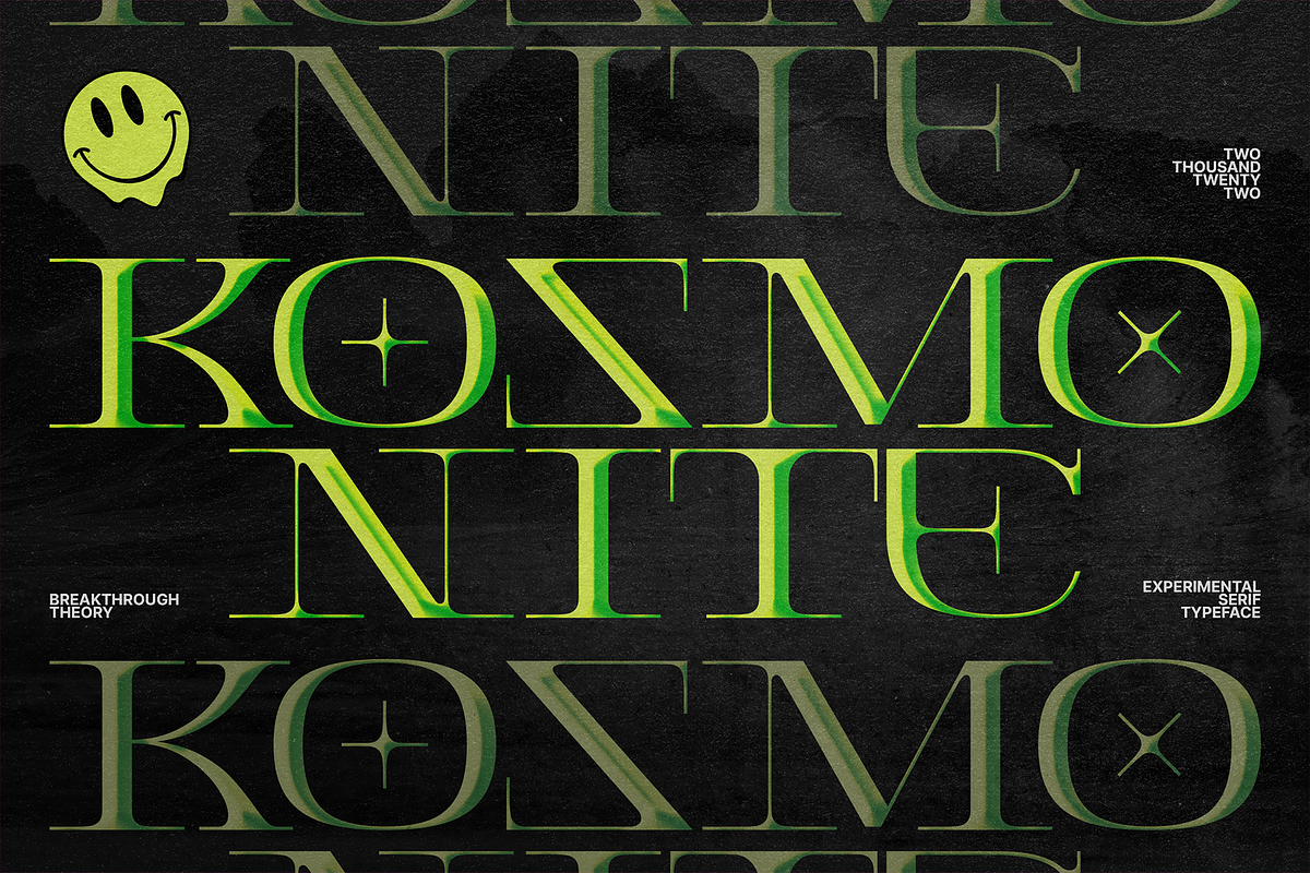 Kosmonite - Experimental Serif Fonts, a Font by Konstantine Studio (Photo 1 of 3)